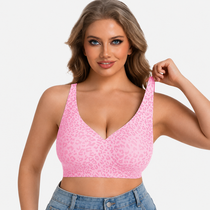 Velora™ Seamless Leopard Deep V Push-Up Wireless Bra