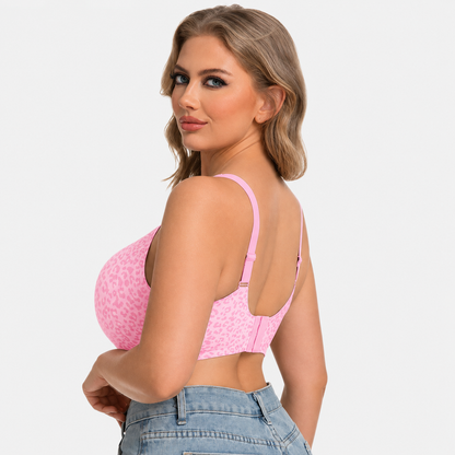Velora™ Seamless Leopard Deep V Push-Up Wireless Bra