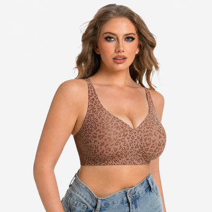 Velora™ Seamless Leopard Deep V Push-Up Wireless Bra
