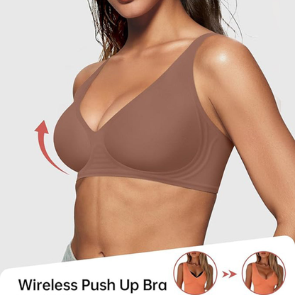 Seamless Deep V Push-Up Wireless Bra