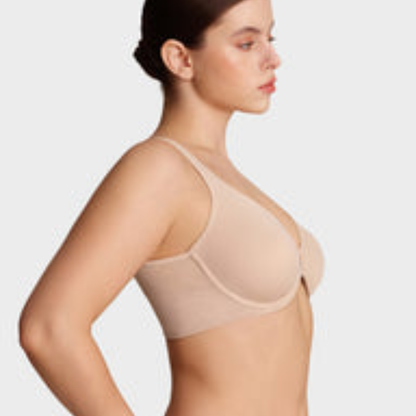 Front Closure Underwire Unlined Back Support Plunge Bra