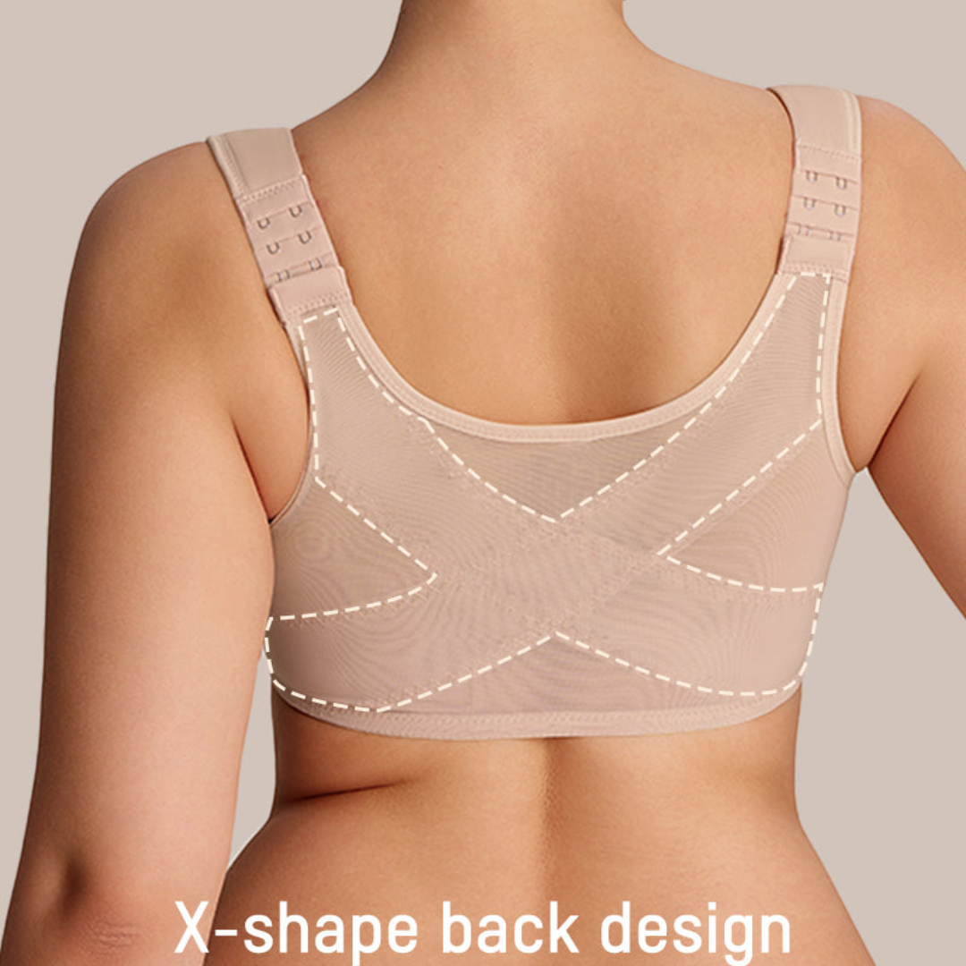 Front Closure Underwire Unlined Back Support Plunge Bra