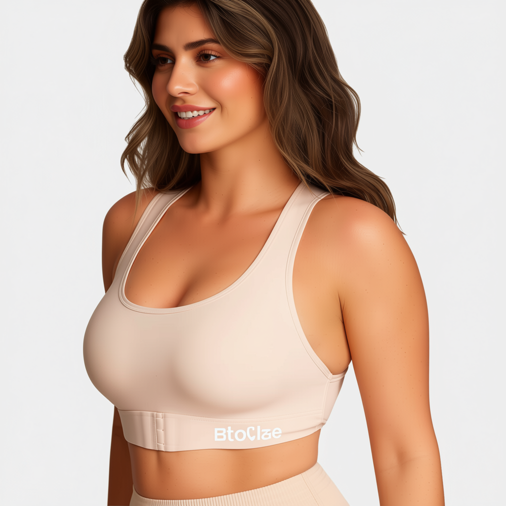 Front Closure Cross-Back Wireless Posture Bra
